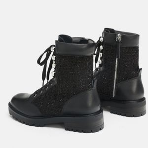 zara tweed boots